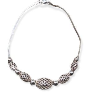 Sterling silver dainty bracelet w ball charms 925